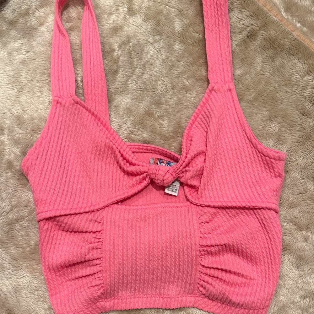 Urban Outfitters Pink Ribbed Tank Top